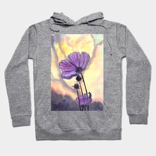 Purple flowers at sunset Hoodie